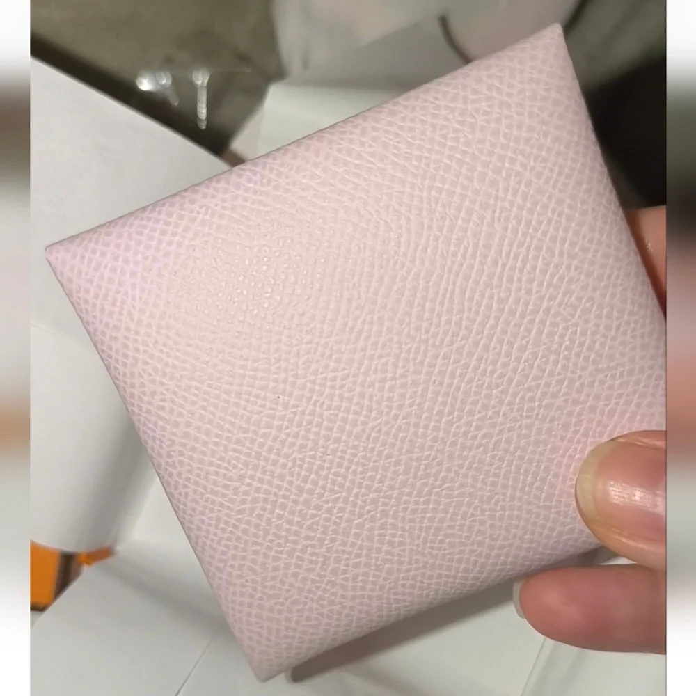 Hermes Bastia Change Purse In Epsom Calfskin Leather Mauve Pale